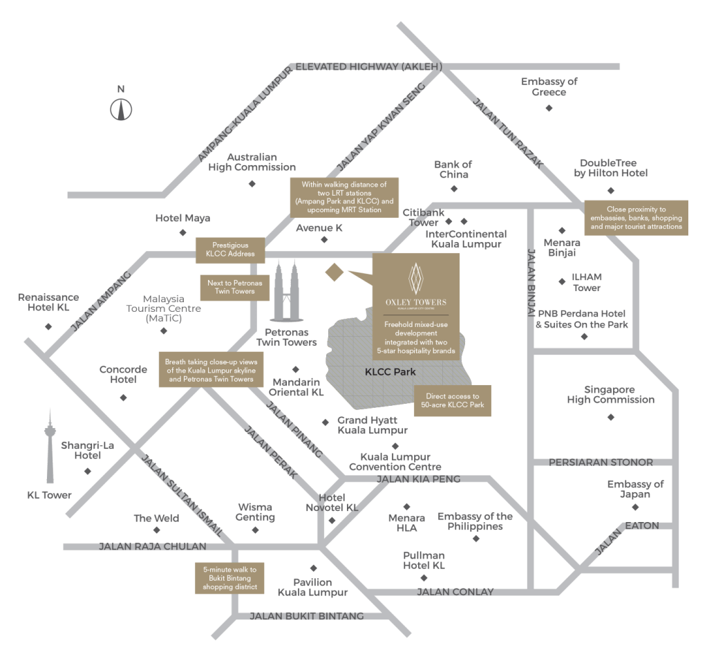 oxley tower location map