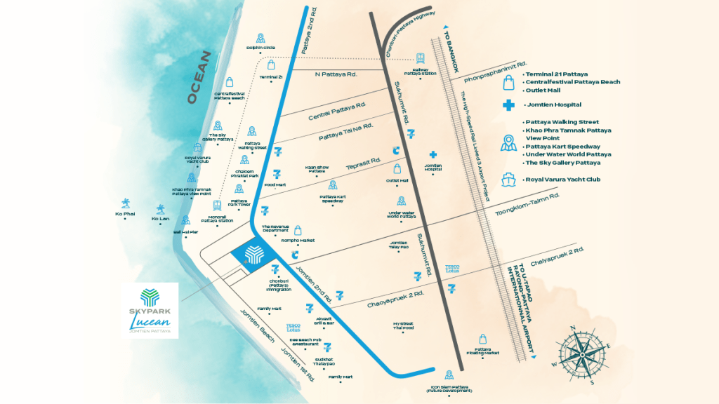 Skypark Lucean Jomtien Pattaya location map