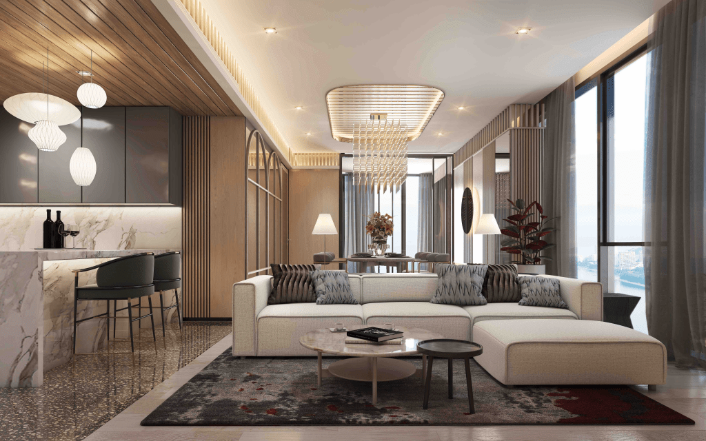 Skypark Lucean Jomtien Pattaya 2 bedrooms living room