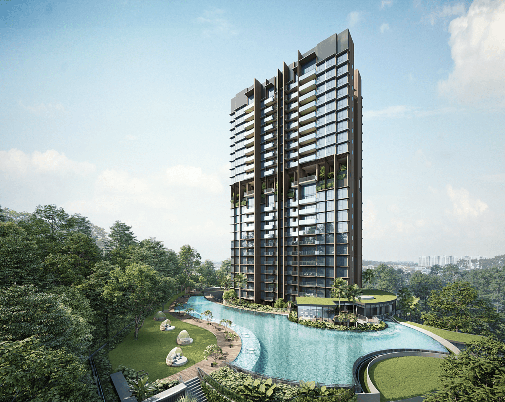 Hillock Green facade with pool