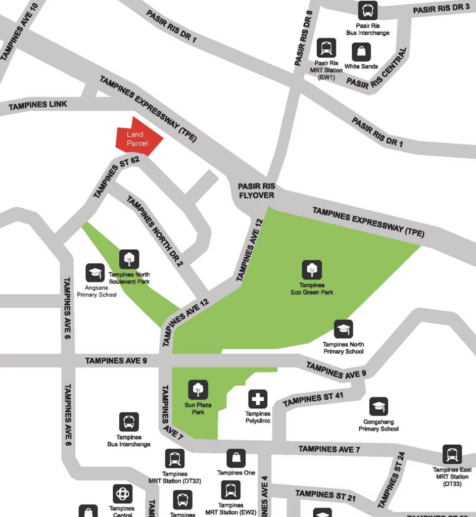 tampines north EC location map