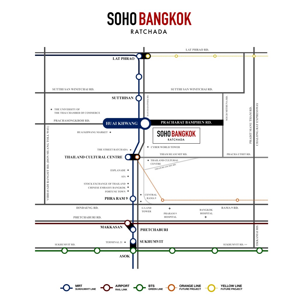 SOHO Bangkok Ratchada location map